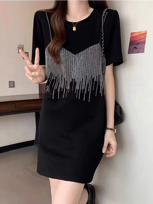 【蜜爷家】烫钻T恤女短袖803#