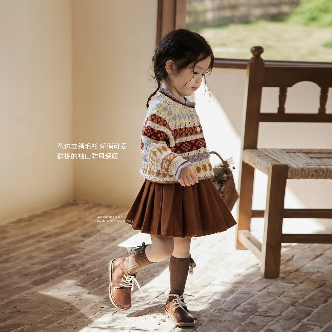 小O宝OKids 宝宝套装冬季新款百搭百褶半裙 YFD312234