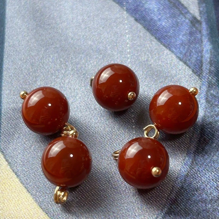 10mm12mm多色玛瑙圆珠纽扣新中式国风玉石纽扣马甲旗袍衬衫扣子