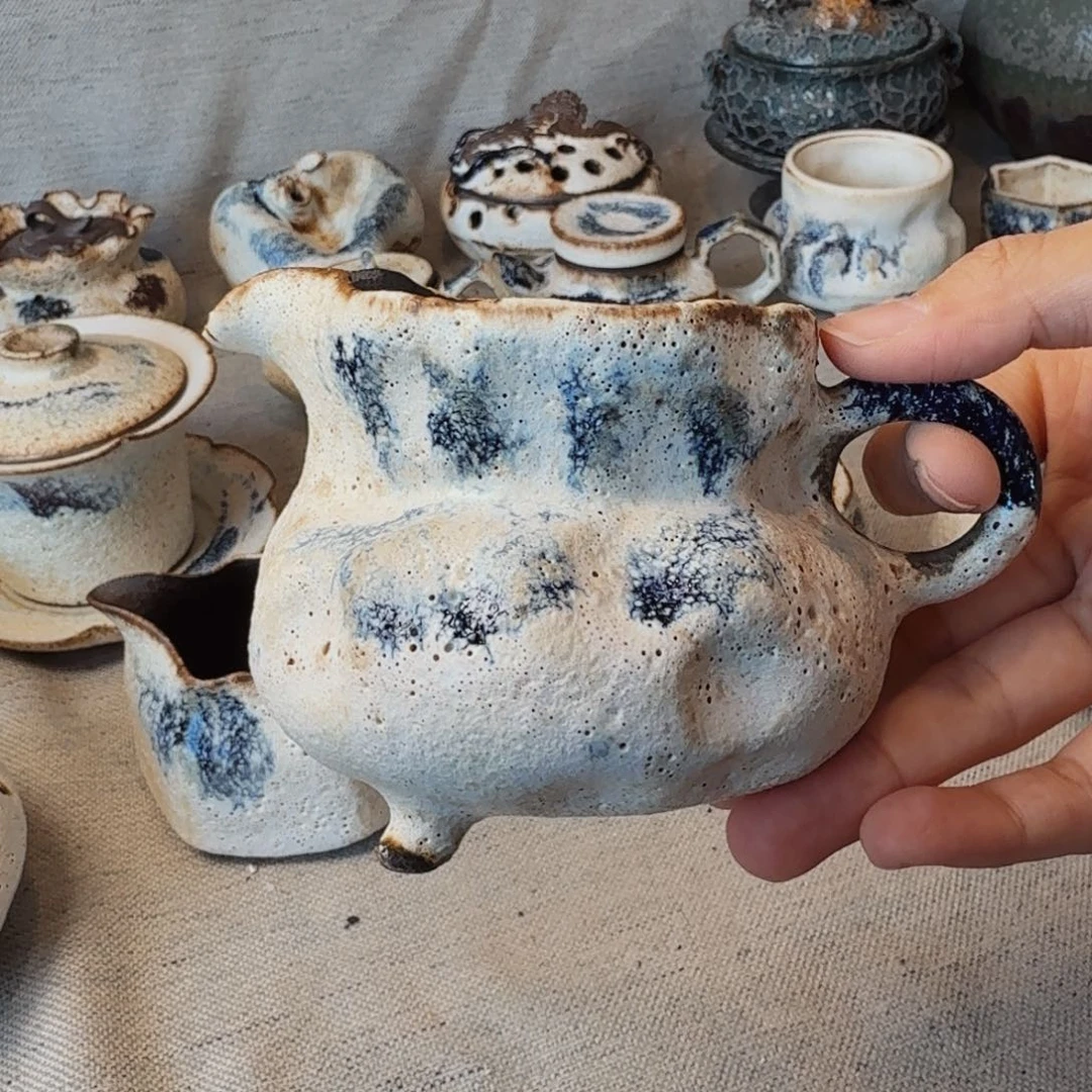 三足粉引公道一个一个