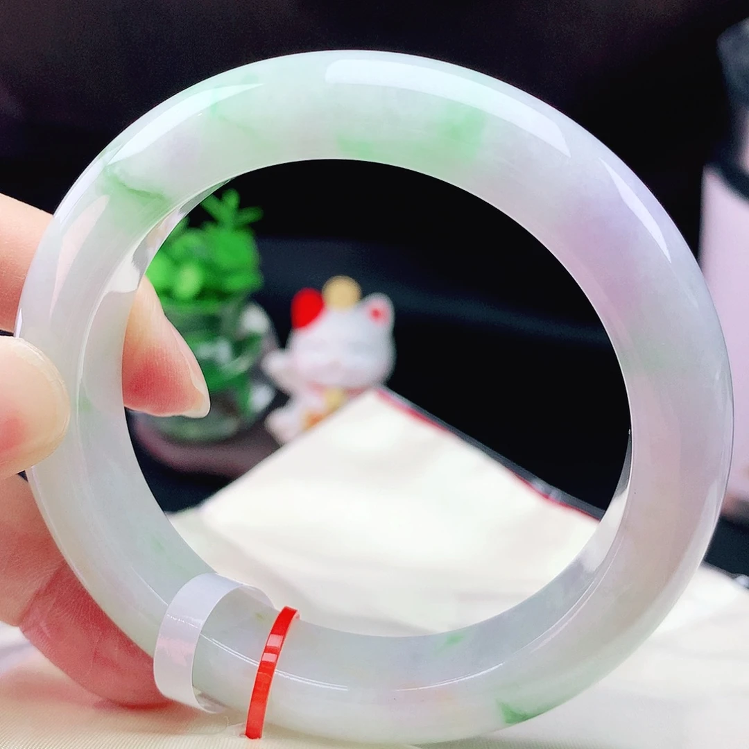 未镶嵌手镯翡翠58+春彩