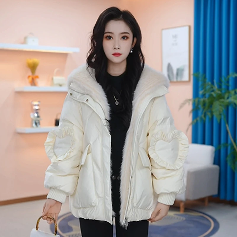 【羽绒服】冬季白鸭绒羽绒服百搭新款时尚气质休闲保暖外套女小个子