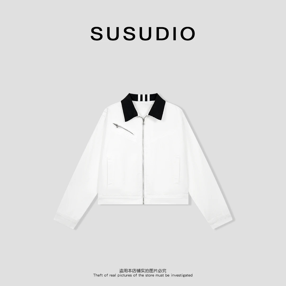 SUSUDIO 哈灵顿夹克 新款百搭时尚设计感外套70044