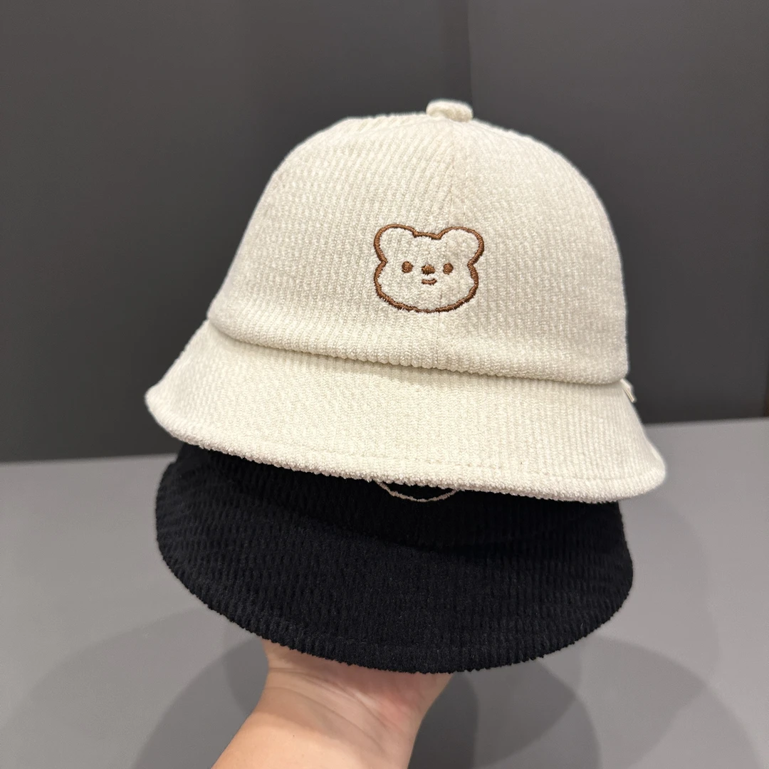 婴儿帽子春秋季灯芯绒渔夫帽遮阳防晒透气太阳帽儿童保暖男女宝宝