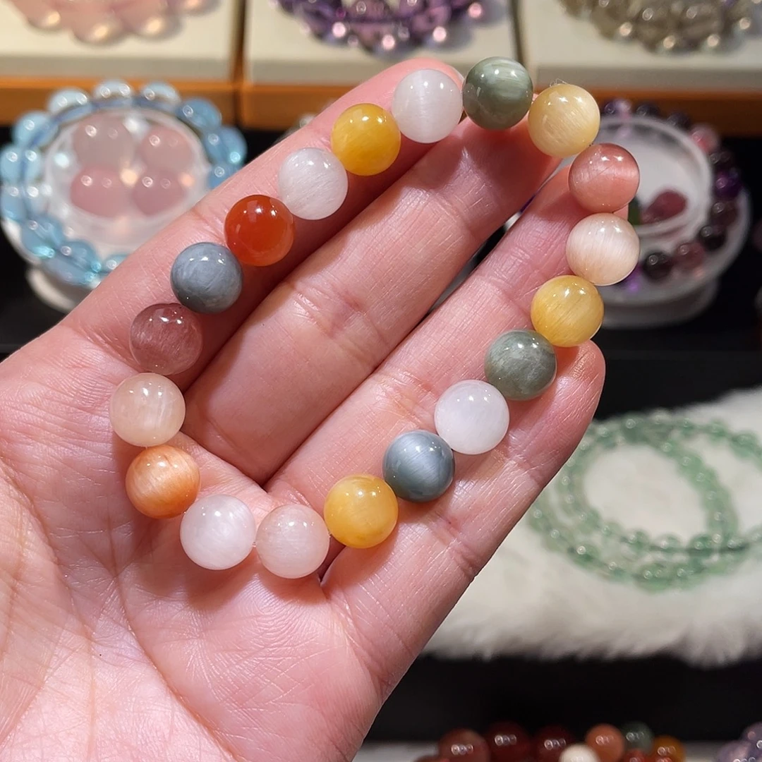 手链水晶未镶嵌彩兔毛猫眼手链