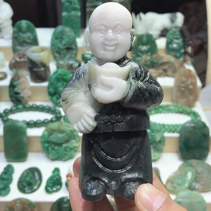 独山玉未镶嵌把件善财童子