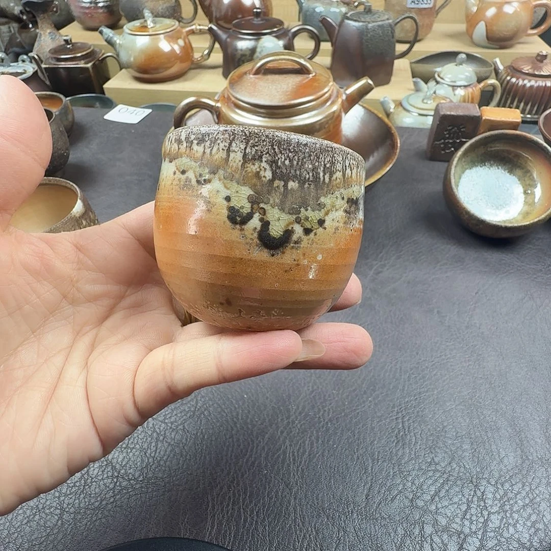 手工手作柴烧主人杯