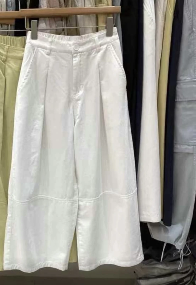 8824#春季新款阔腿九分裤