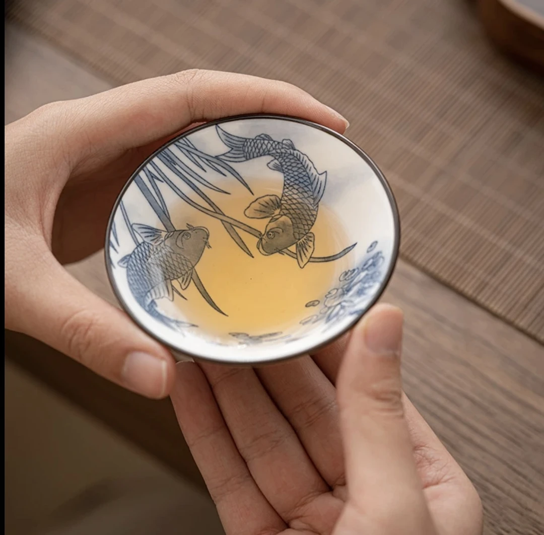 高端茶杯茶器（青花鱼藻杯）主人杯