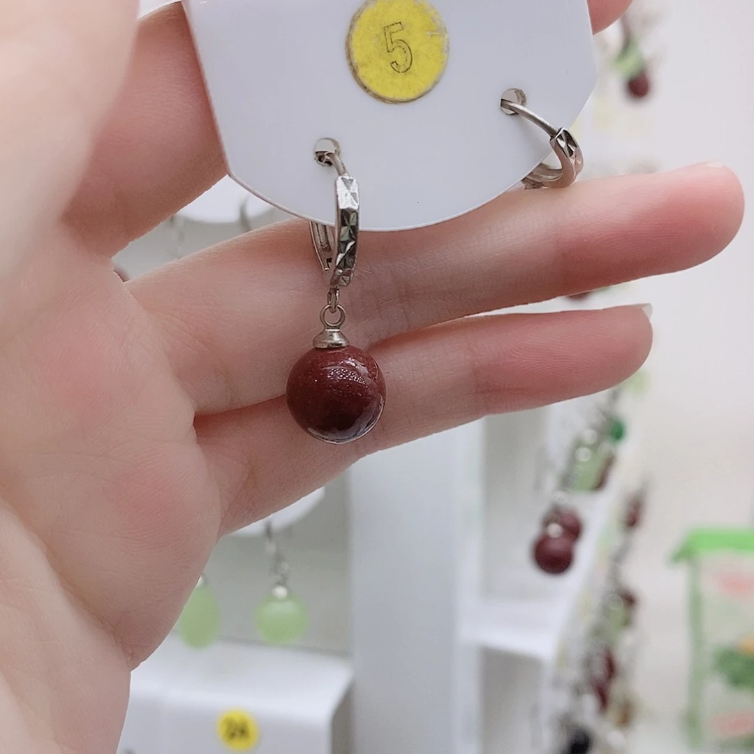 足银十毫米红色珠的