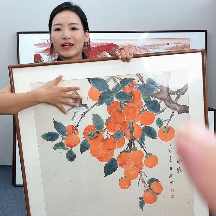 国画手绘作品80×80尺寸