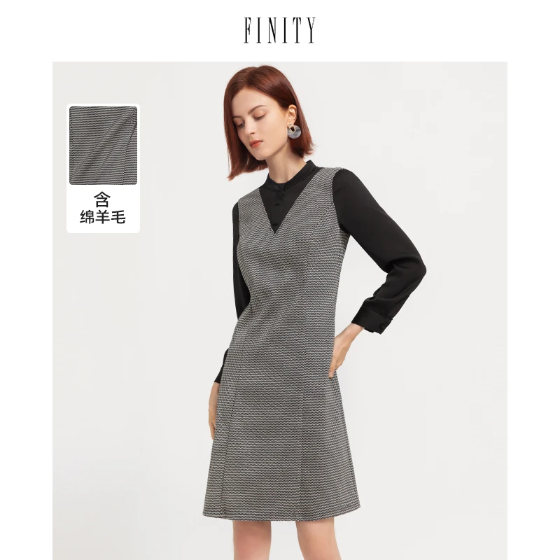 【小灯塔】FINITY 针织时尚气质连衣裙中长款裙子 F20TDA241L