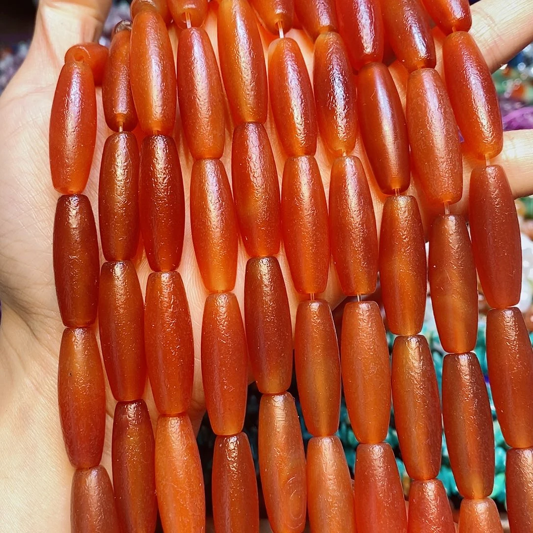 玛瑙/玉髓散珠橘皮玛瑙10✖️30mm一条