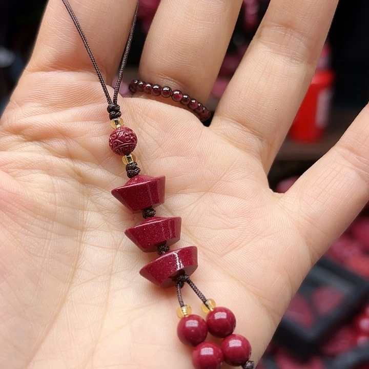 天然辰砂钥匙扣高含量处理秒杀