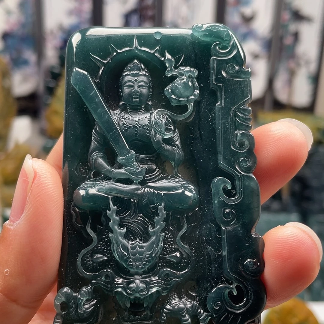 翡翠未镶嵌颈饰天然翡翠a货虚空