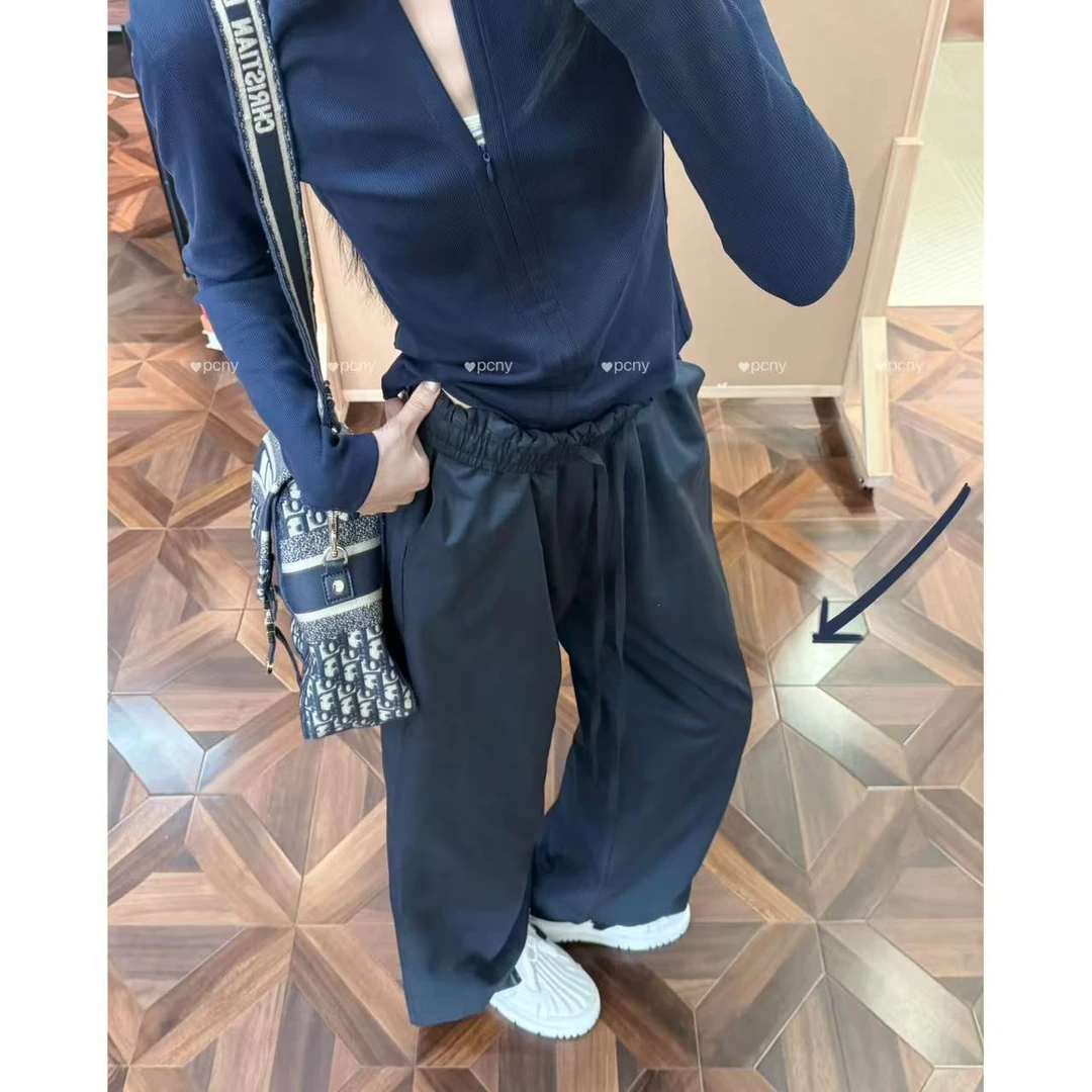 PCNY「墨色丹青」不理理秋季新款女装时尚直筒显瘦百搭休闲裤