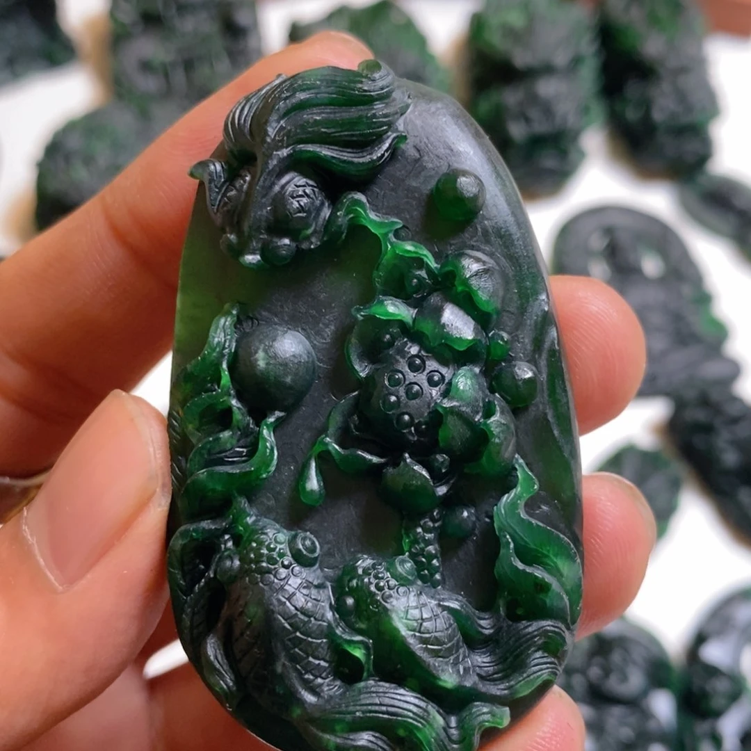 定制翡翠未镶嵌大*筝天然A货翡翠Z