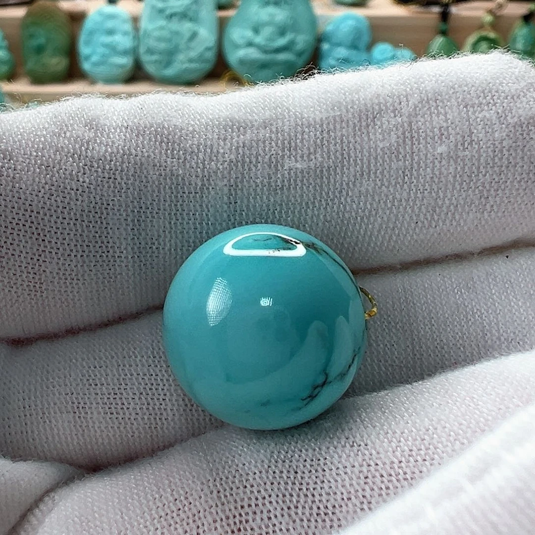 未镶嵌绿松石圆珠15.2mm