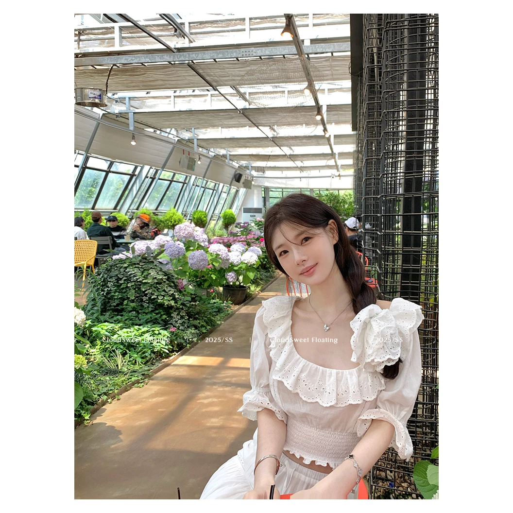 【CloudSweet05/25 10:00】first love/仙里仙气蕾丝花边半裙套装