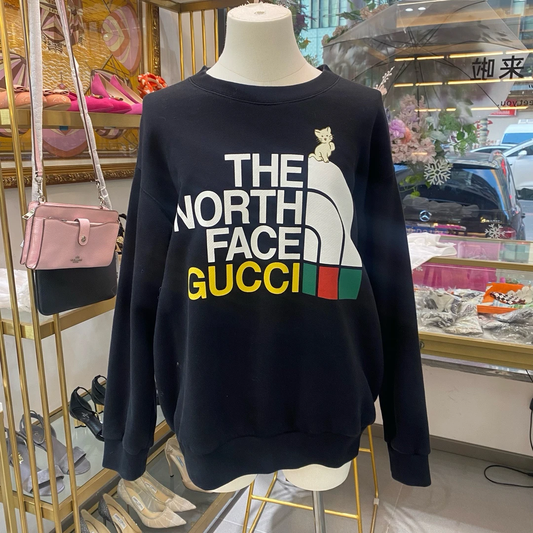 95新 GUCCI/古驰 古驰北面联名款黑色长袖，s码，专柜价9200