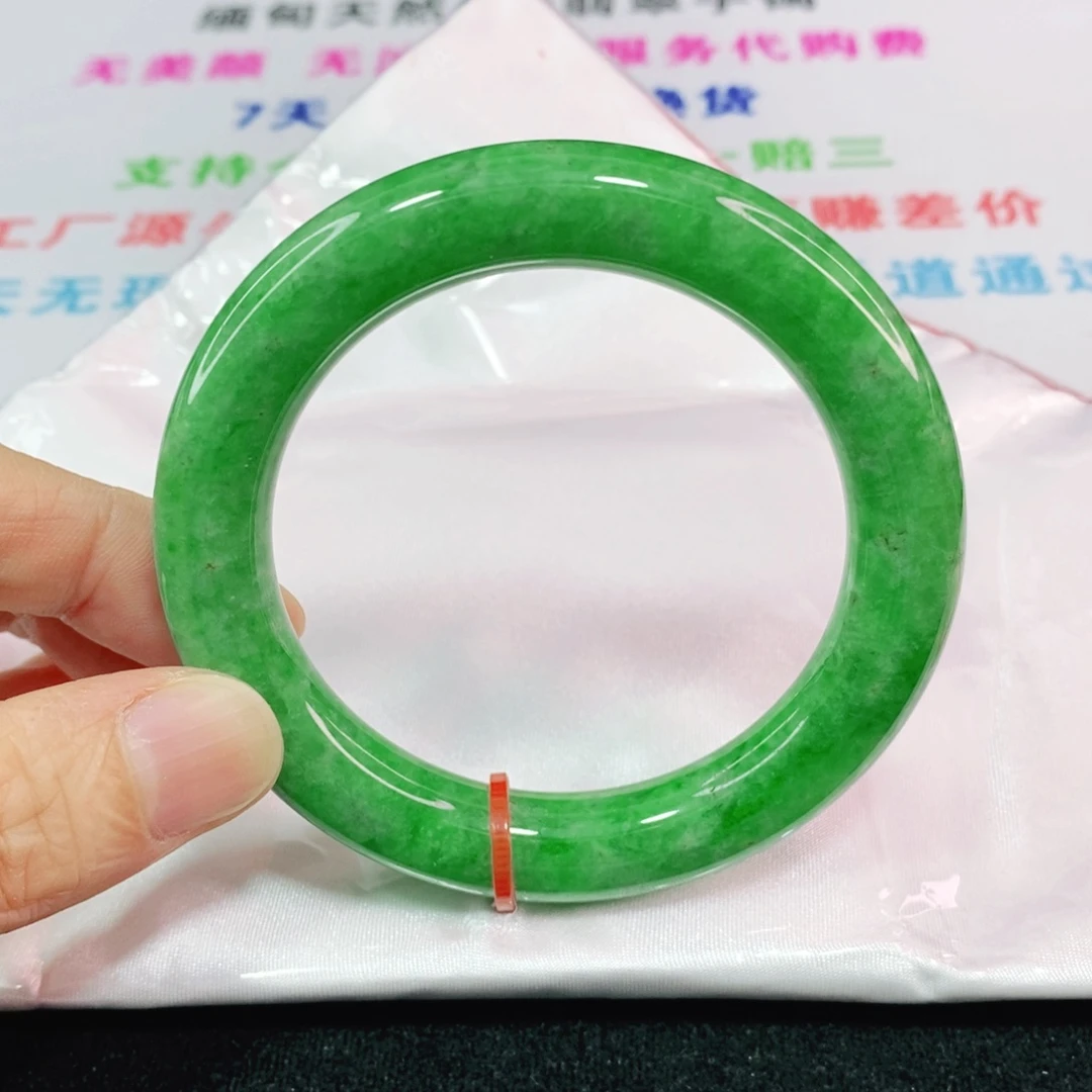 未镶嵌手镯翡翠54.5圈口圆条-货头