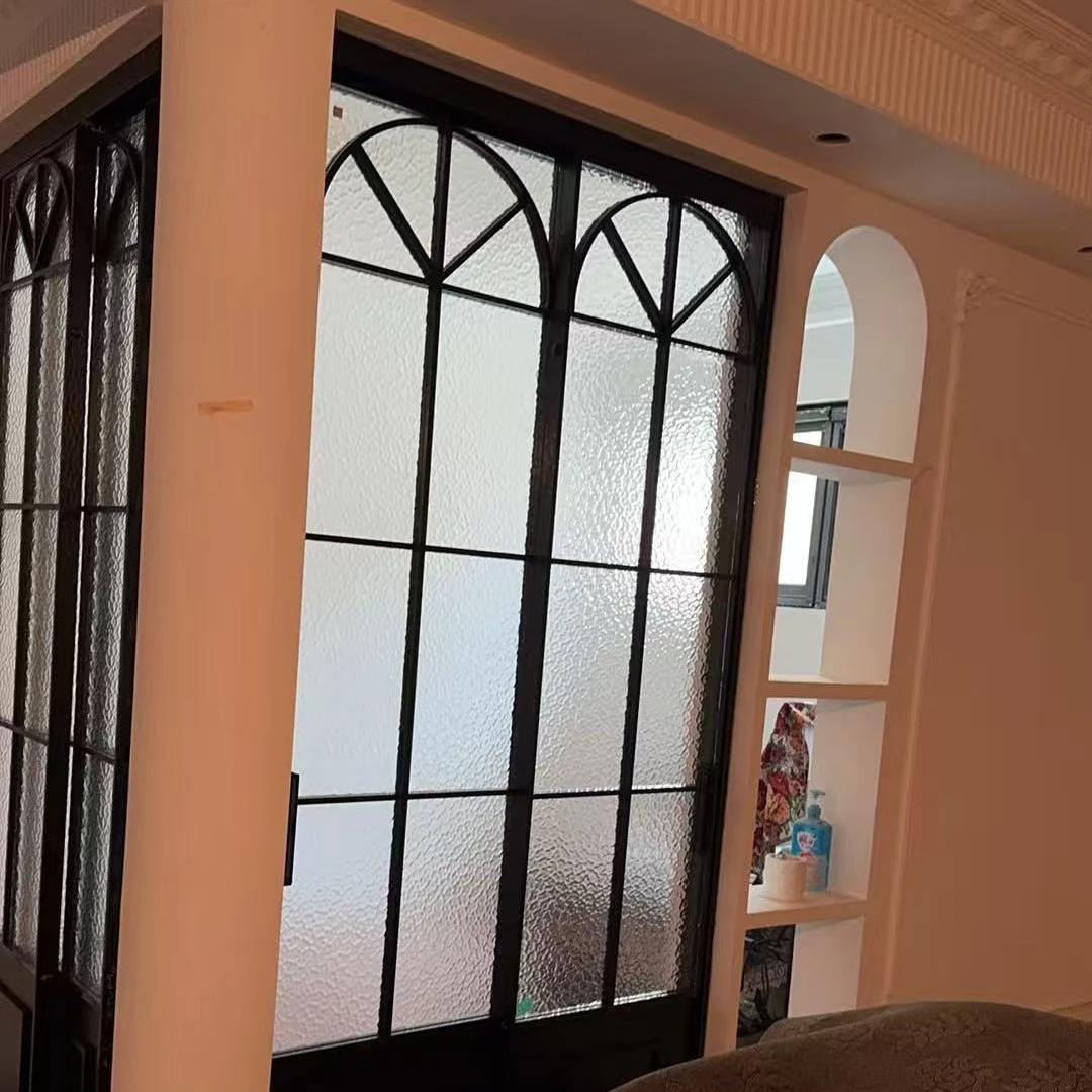 定制法式复古钛镁合金玻璃折叠门用于浴室卫生间