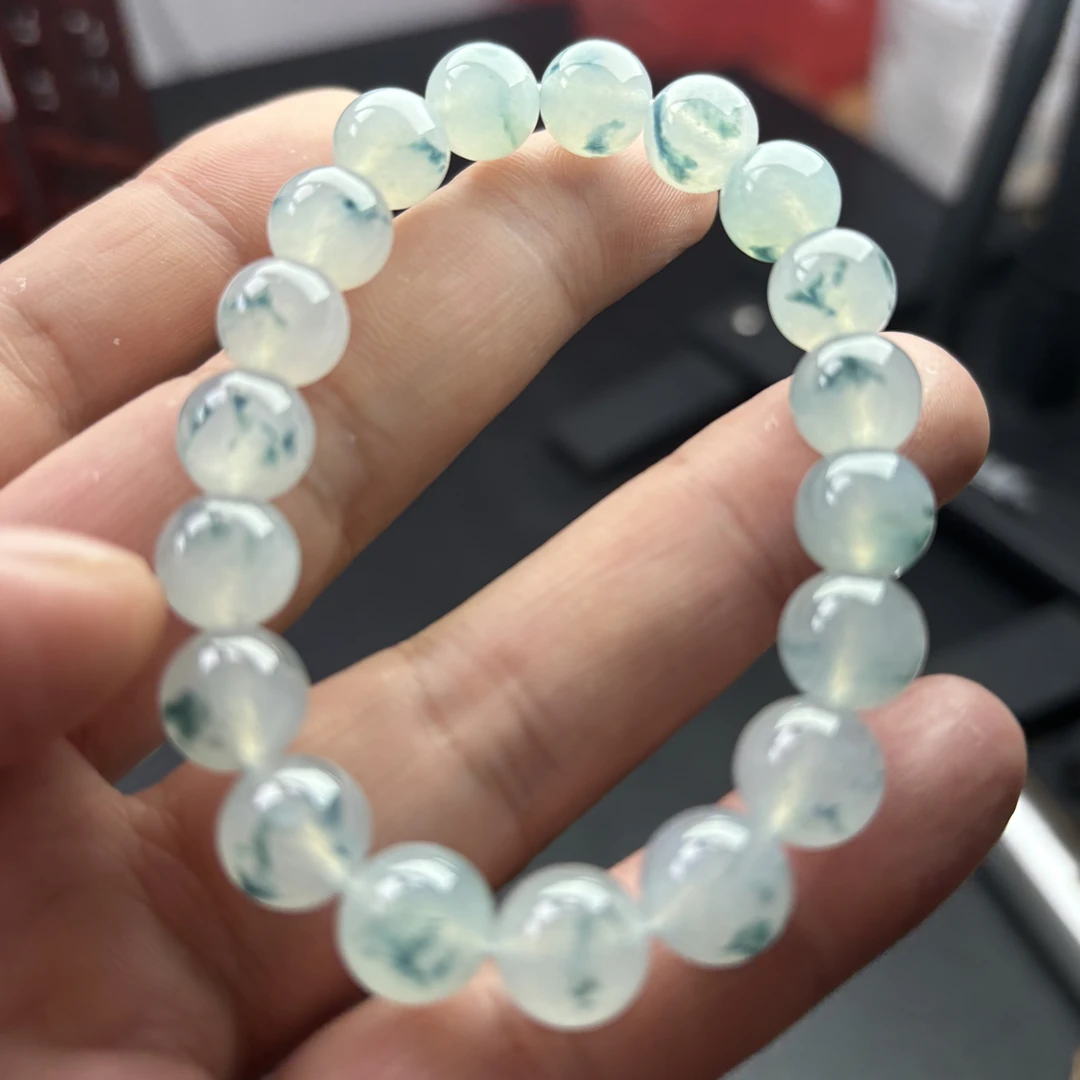 缅甸翡翠冰种飘花卡10*19颗
