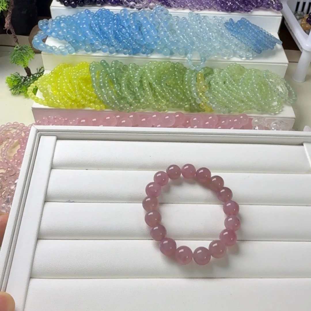 梧***•水晶未镶嵌手串紫马粉10咪拍十次合一单