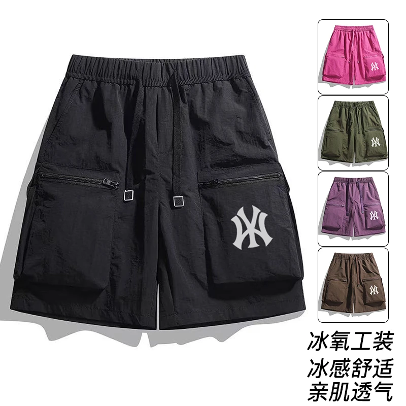 JJXZ【多巴胺网红爆款】男女短裤美式多口袋工装夏季薄款运动五分裤