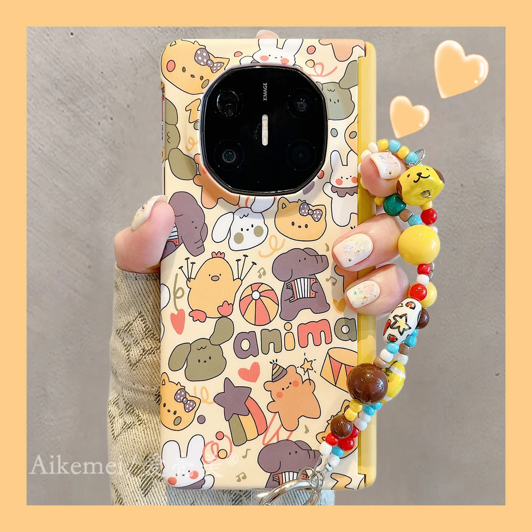 适用华为mateX6折叠屏手机壳MateX5典藏版满屏动物matex3中轴保护