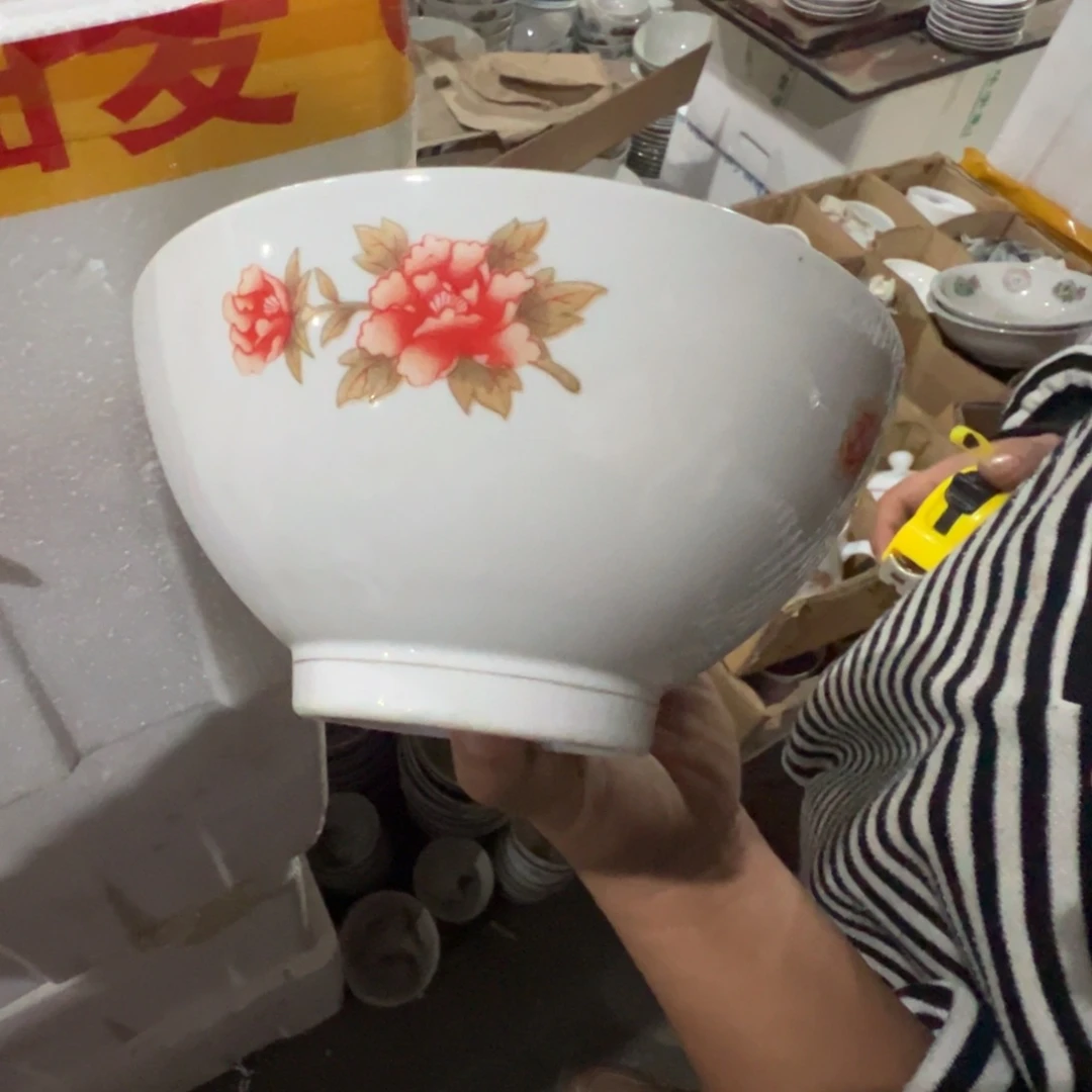 醴陵高温瓷17.5厘米老碗微瑕