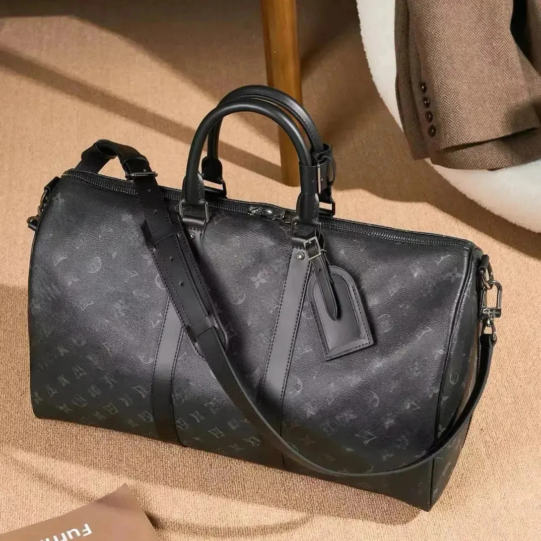 时尚黑旅行包适合旅行出行kp45cm