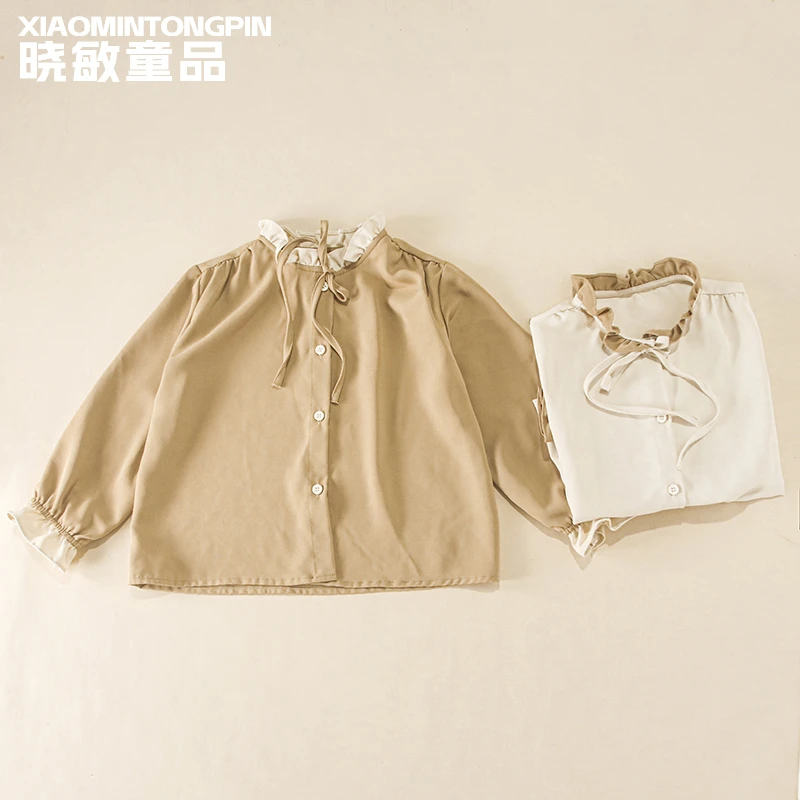 花边袖系带衬衫XM1373