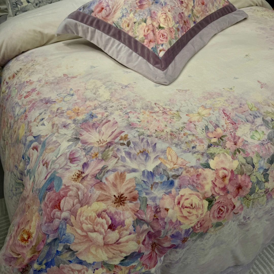 boyue博越（蝶舞）加厚保暖太空绒双面加厚四件套印花床上用品高端