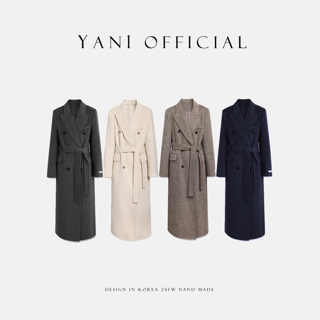 Yan1Design/妍妍【纽约时报】25年秋冬韩版正肩双面羊毛大衣 YM569
