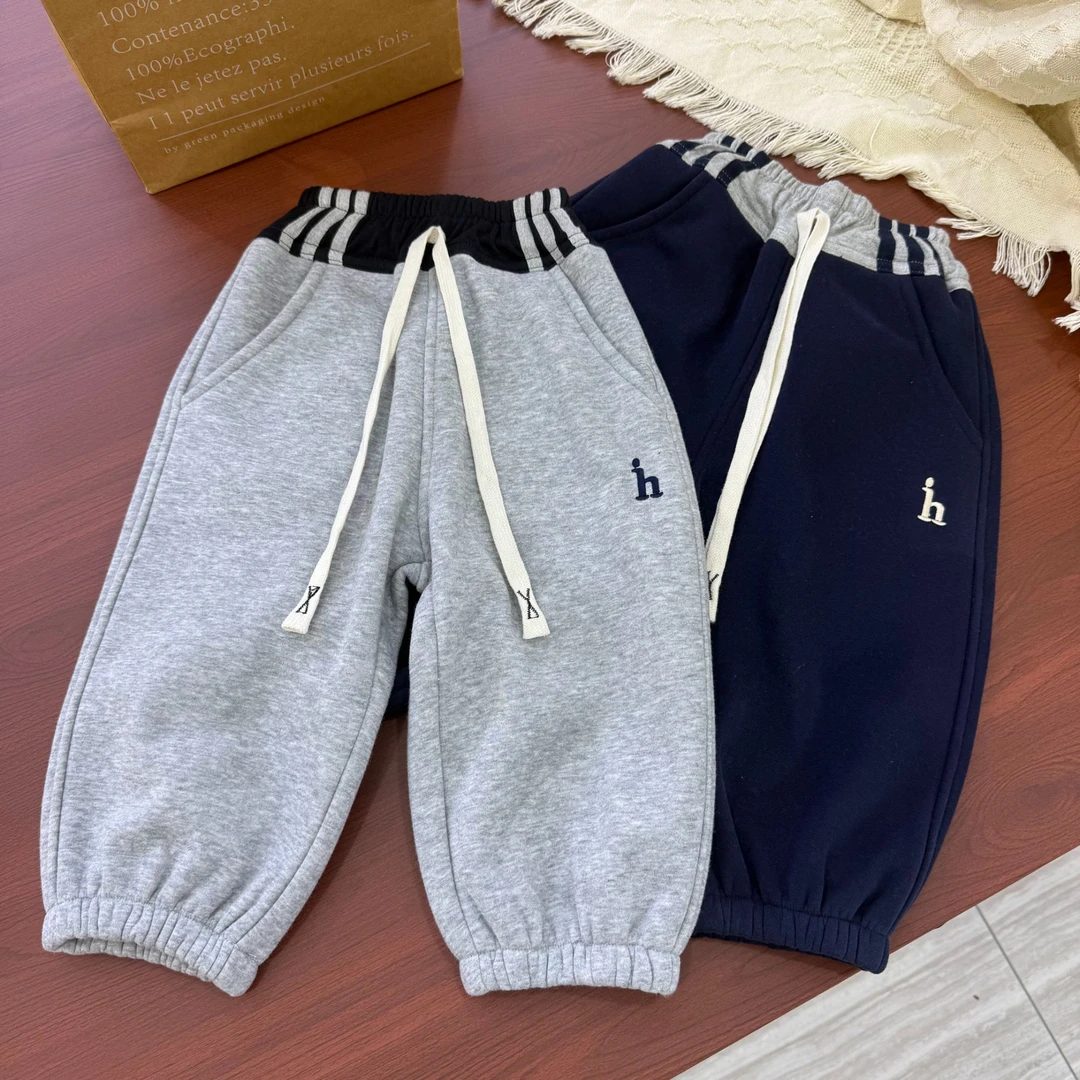 【字母加绒长裤】WD647男女童奥粒绒加绒加厚长裤百搭秋季