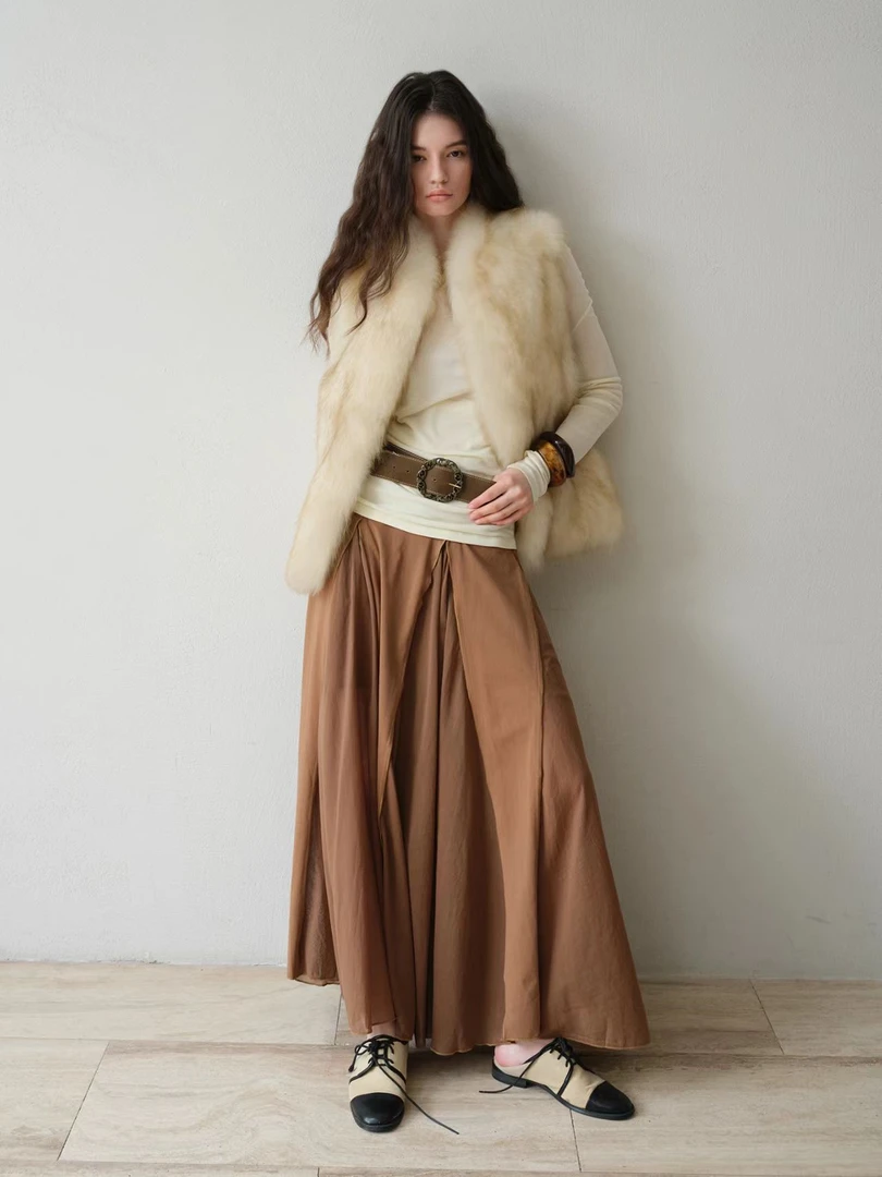 CCFUR 立V领Sagafurs狐狸毛背毛皮草马甲外套|香颂马甲