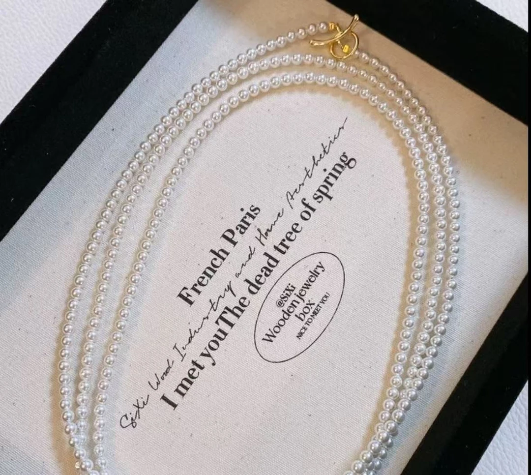 【年后福利】百搭OT扣4-5mm小米珠长款毛衣链麻花链斜跨叠戴