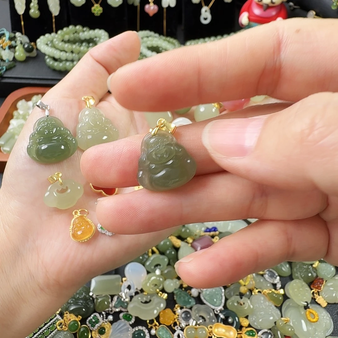 和田玉银S925镶嵌颈饰