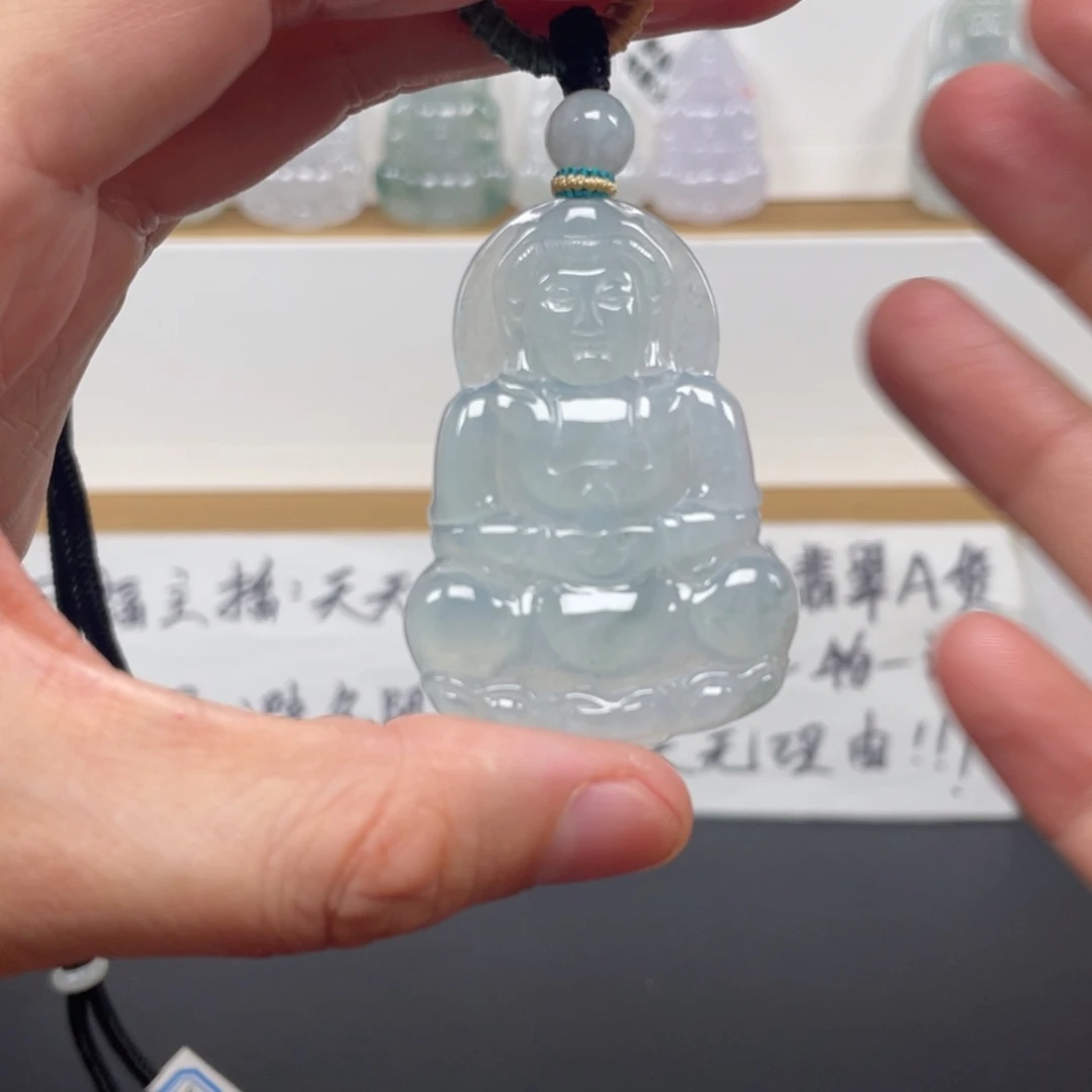 翡翠未镶嵌颈饰天然翡翠A货观音69号