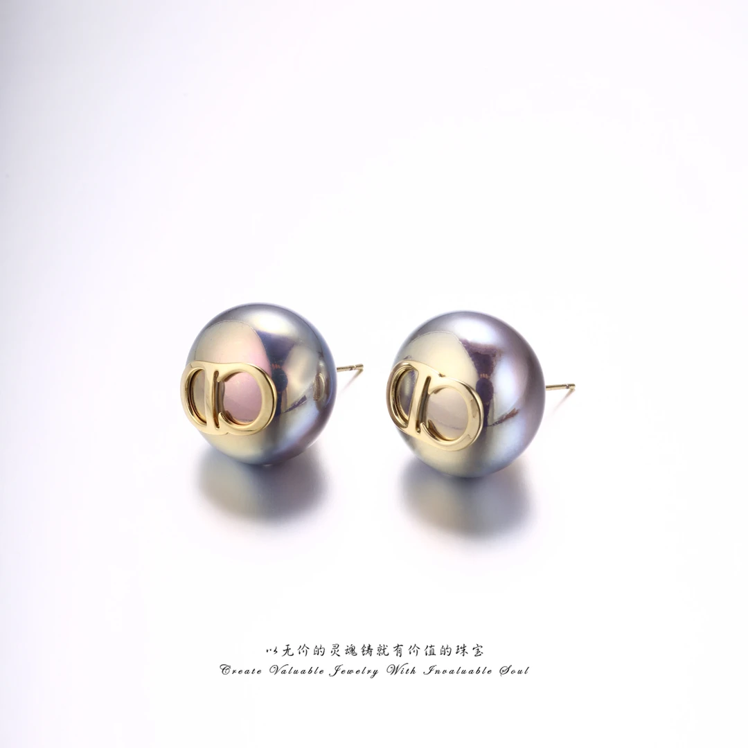 铜合金耳饰 个性字母珠珠轻奢高级感时尚百搭耳环 C-32517