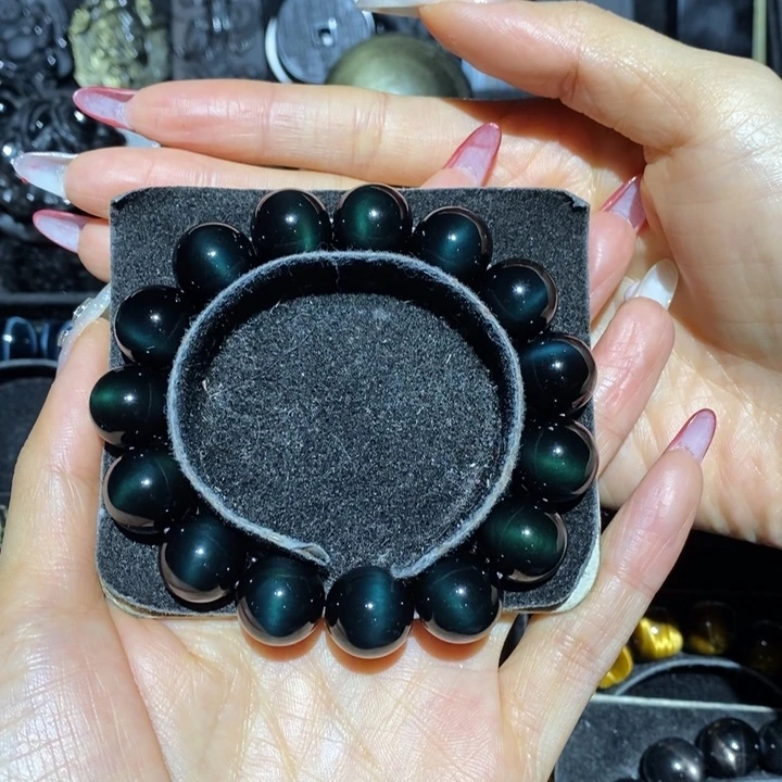 黑曜岩手链未镶嵌极****山