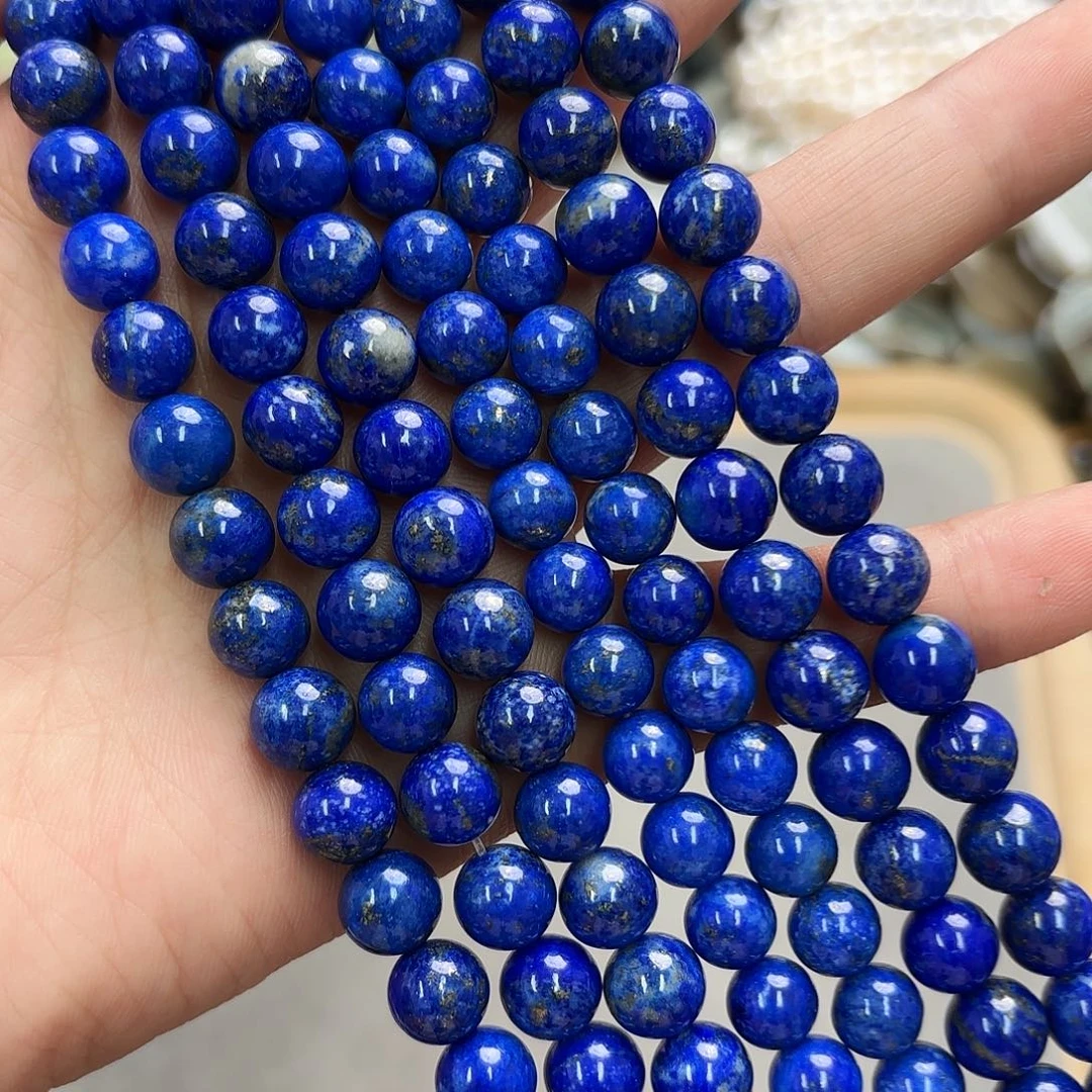 玛瑙/玉髓未镶嵌珠宝半成品卡8青金圆珠一条
