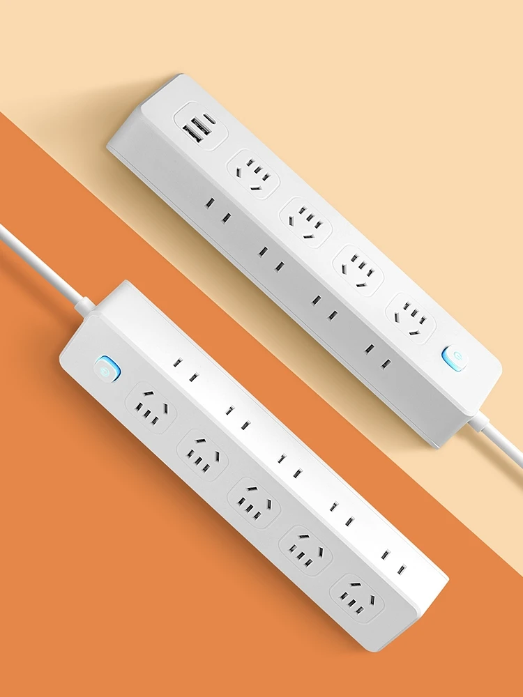 多功能插线板带小夜灯多孔位插排家用带线宿舍USB插座办公接线板