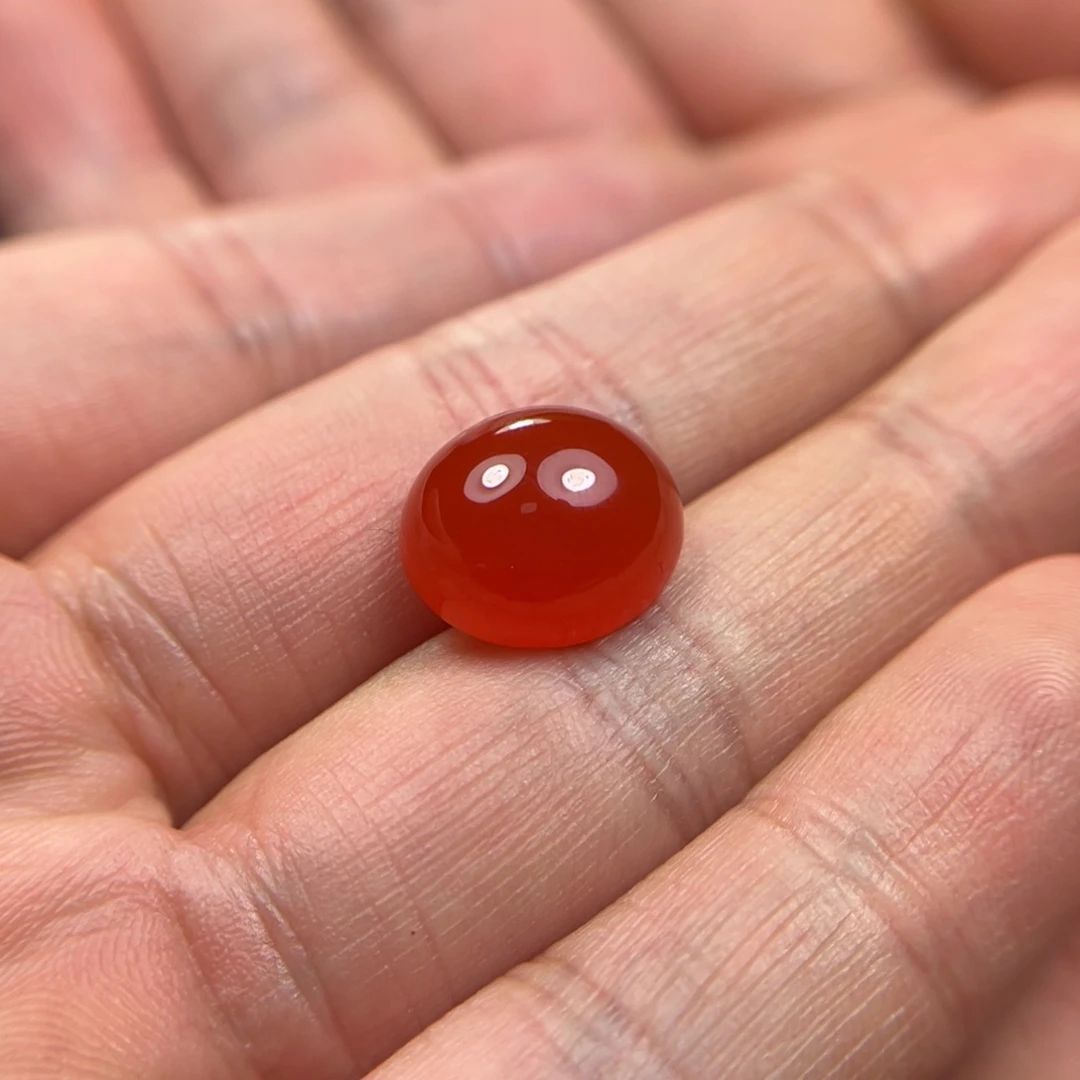 南红玛瑙冰红蛋面未镶嵌2**3