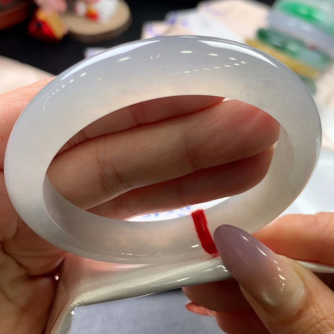 翡翠未镶嵌手镯57正超漏大漏