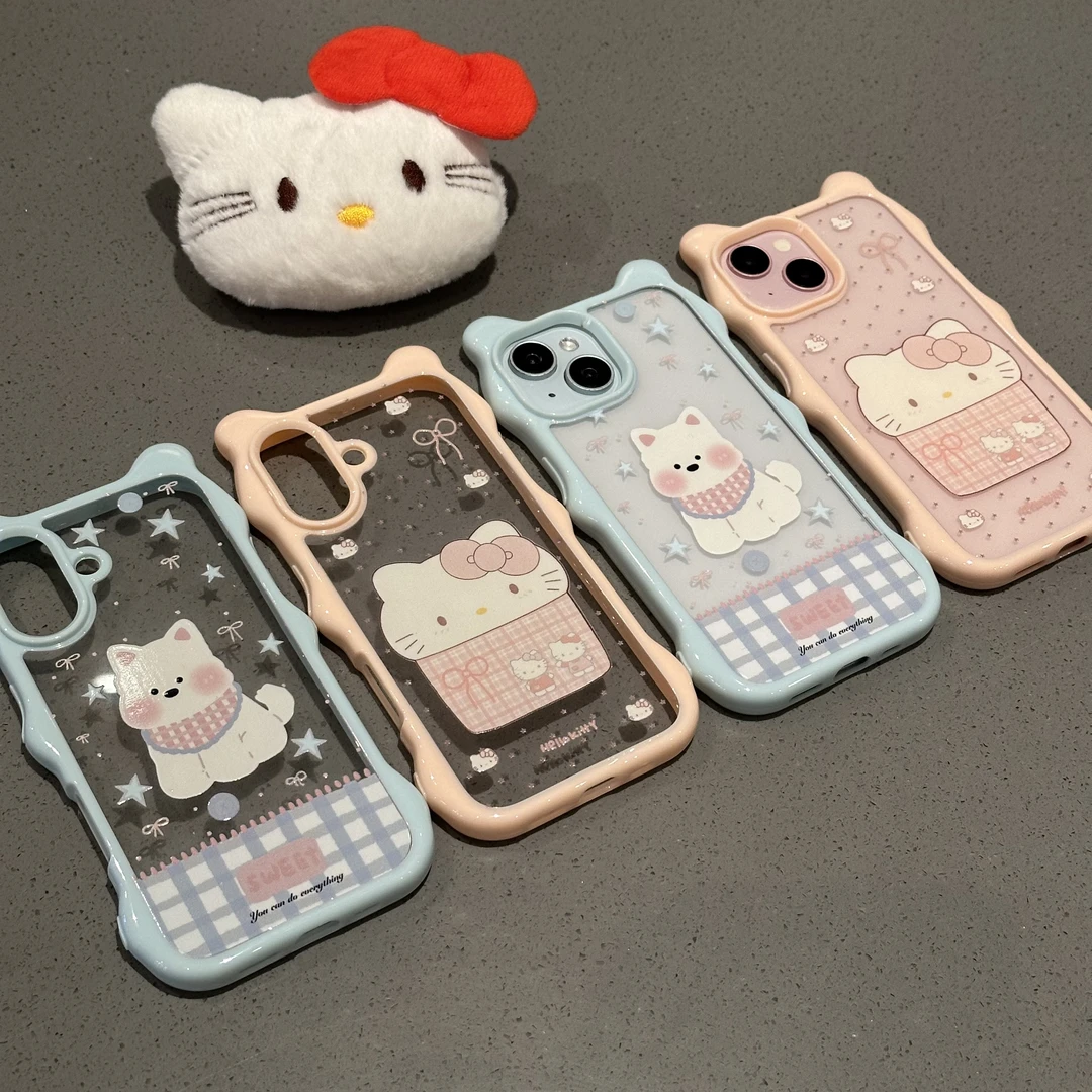 夕与空西高地蛋糕kt适用苹果16Promax波浪猫耳手机壳15华为mate70