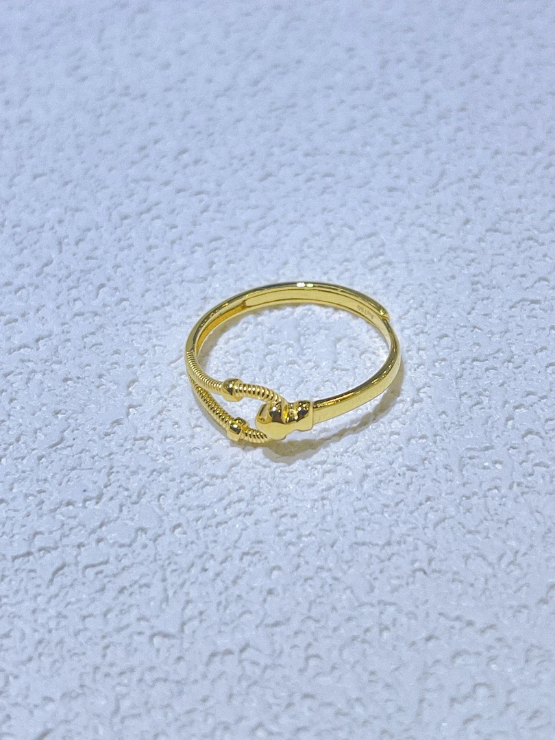 尚晶品珠宝18K金麻绳马蹄扣戒指K黄色时尚百搭经典彩金戒圈AU750