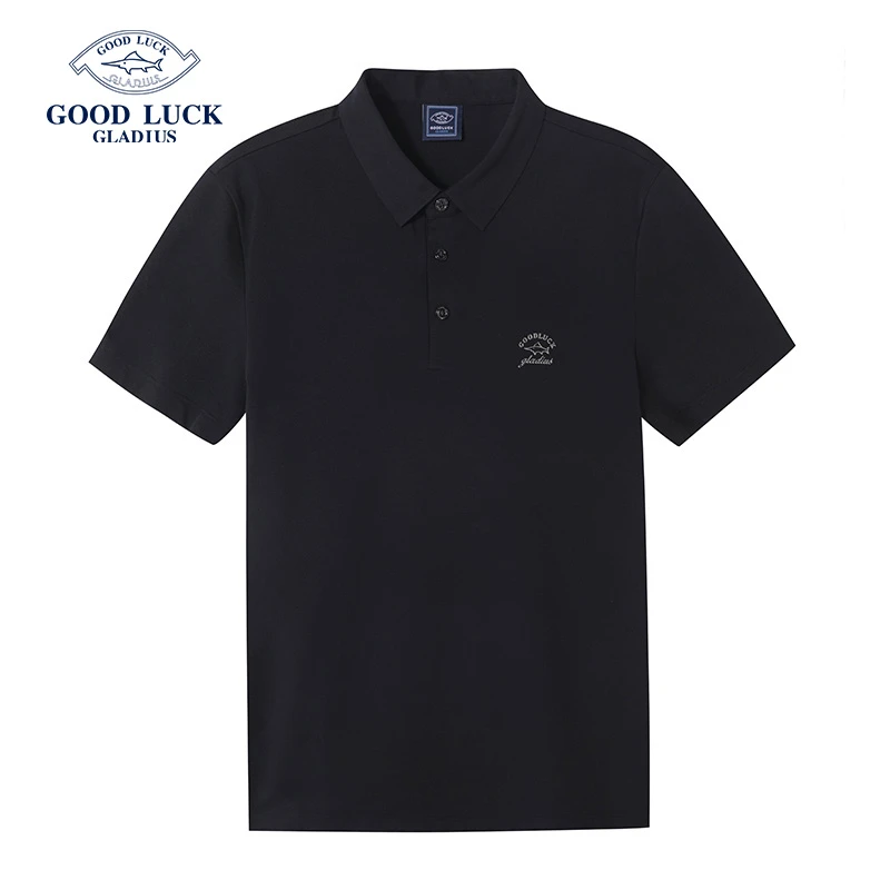 德鲨鲨鱼短袖翻领T恤夏季新款简约体恤男装POLO衫-LY03005