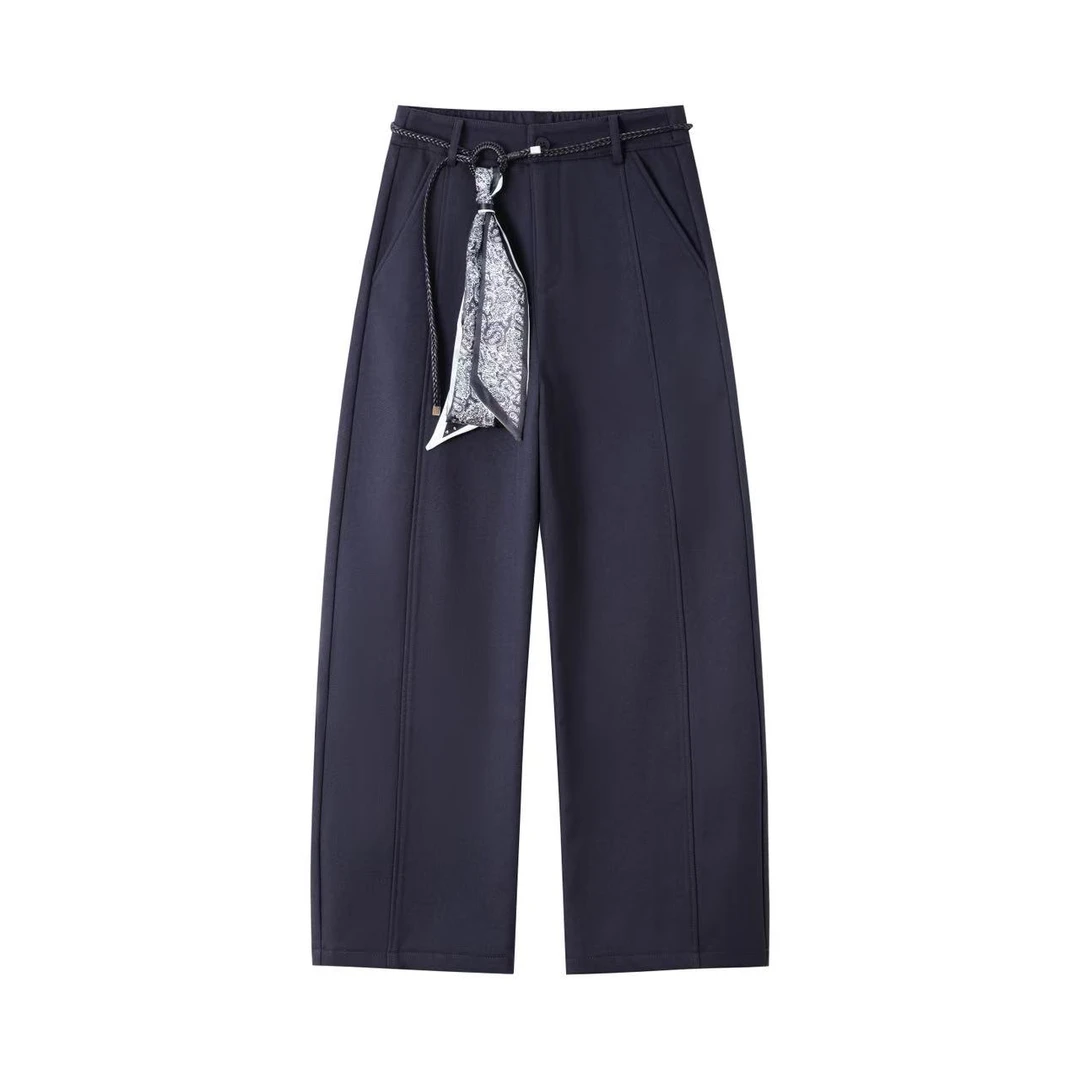 【姚姐定制】冬季上新“357“新款欧货加绒加厚高腰显瘦弯刀裤